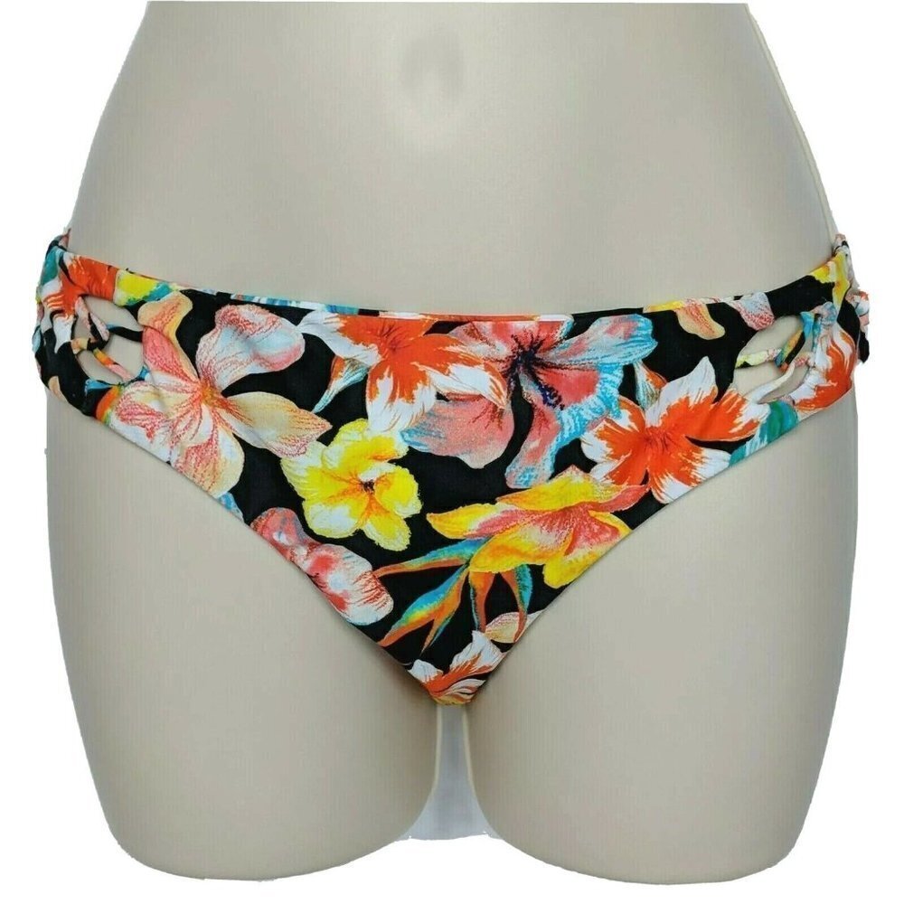 Cami And Jax Lee Hipster Bikini Bottom Large Floral Orange Yellow